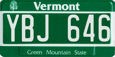 VT license plate YBJ646