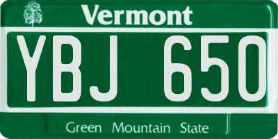 VT license plate YBJ650