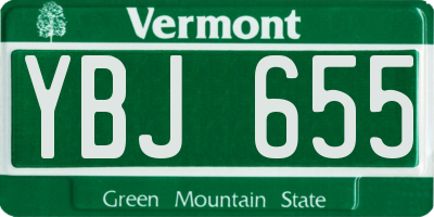 VT license plate YBJ655