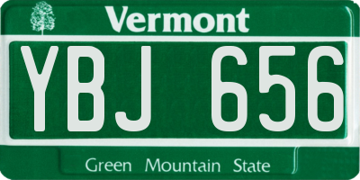VT license plate YBJ656