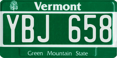 VT license plate YBJ658