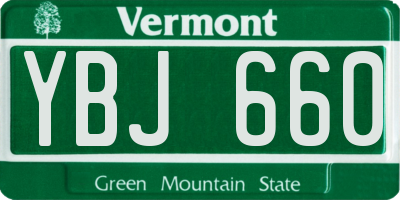 VT license plate YBJ660