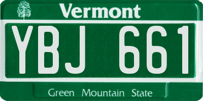 VT license plate YBJ661