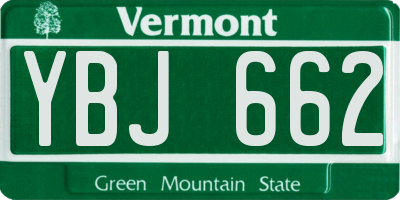 VT license plate YBJ662