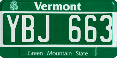 VT license plate YBJ663