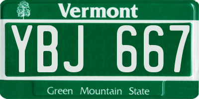 VT license plate YBJ667