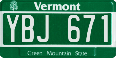 VT license plate YBJ671
