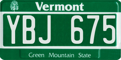 VT license plate YBJ675