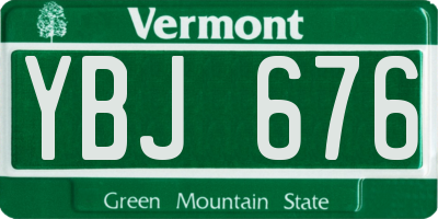 VT license plate YBJ676