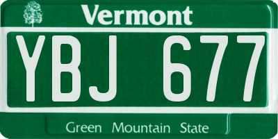 VT license plate YBJ677