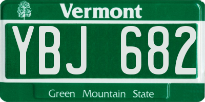 VT license plate YBJ682