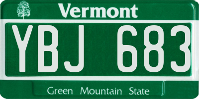 VT license plate YBJ683