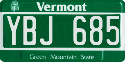 VT license plate YBJ685