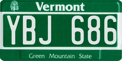 VT license plate YBJ686