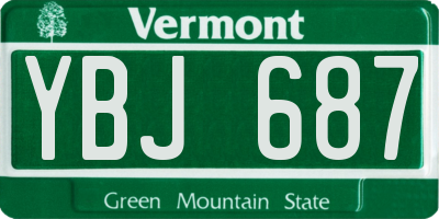 VT license plate YBJ687