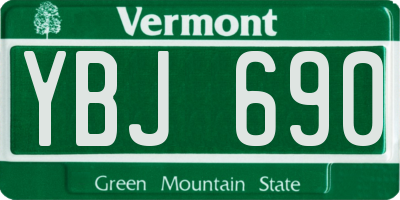 VT license plate YBJ690