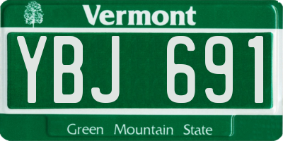 VT license plate YBJ691