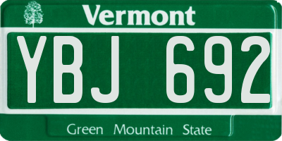 VT license plate YBJ692