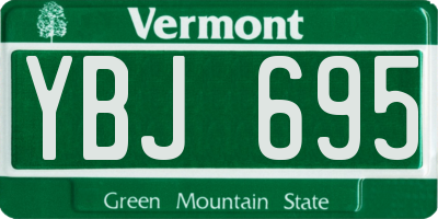 VT license plate YBJ695
