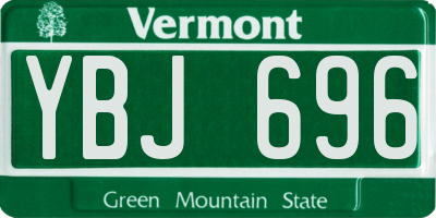 VT license plate YBJ696