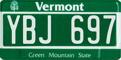 VT license plate YBJ697