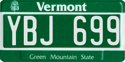 VT license plate YBJ699