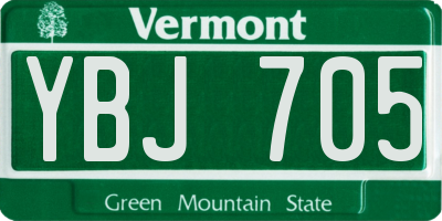 VT license plate YBJ705