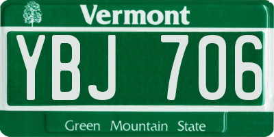 VT license plate YBJ706