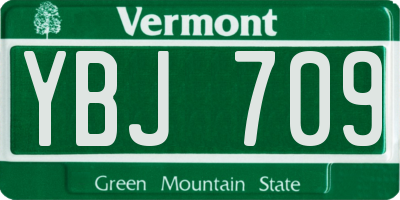VT license plate YBJ709