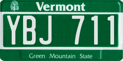VT license plate YBJ711