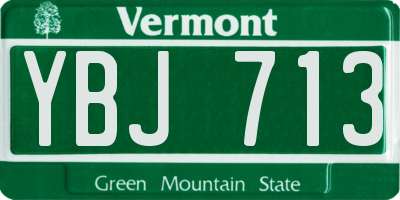 VT license plate YBJ713