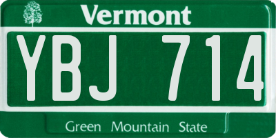 VT license plate YBJ714