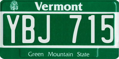 VT license plate YBJ715