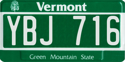 VT license plate YBJ716