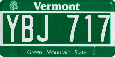 VT license plate YBJ717