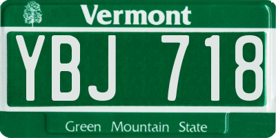 VT license plate YBJ718