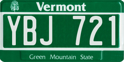 VT license plate YBJ721