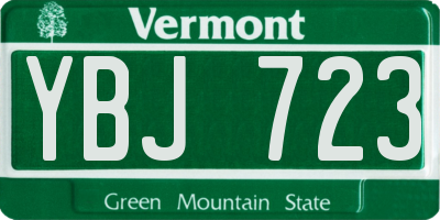 VT license plate YBJ723