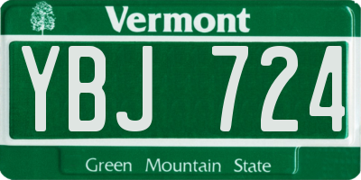 VT license plate YBJ724