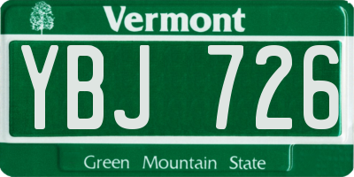 VT license plate YBJ726