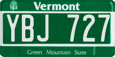 VT license plate YBJ727