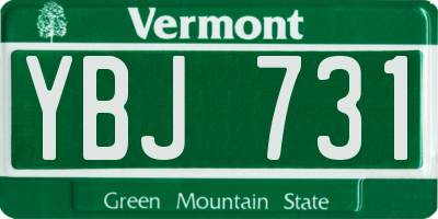 VT license plate YBJ731