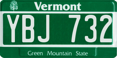 VT license plate YBJ732