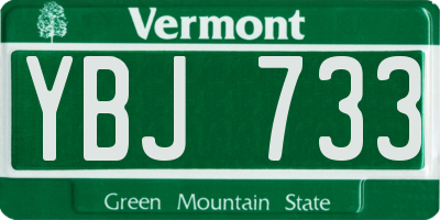 VT license plate YBJ733