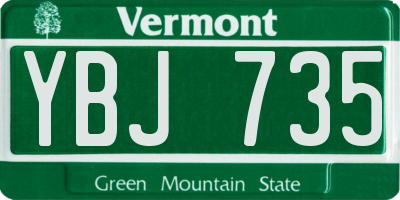 VT license plate YBJ735