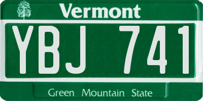 VT license plate YBJ741
