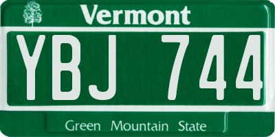 VT license plate YBJ744