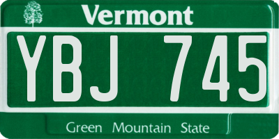 VT license plate YBJ745
