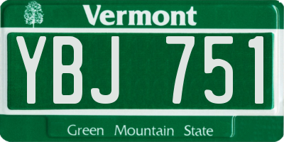 VT license plate YBJ751