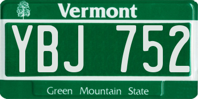 VT license plate YBJ752